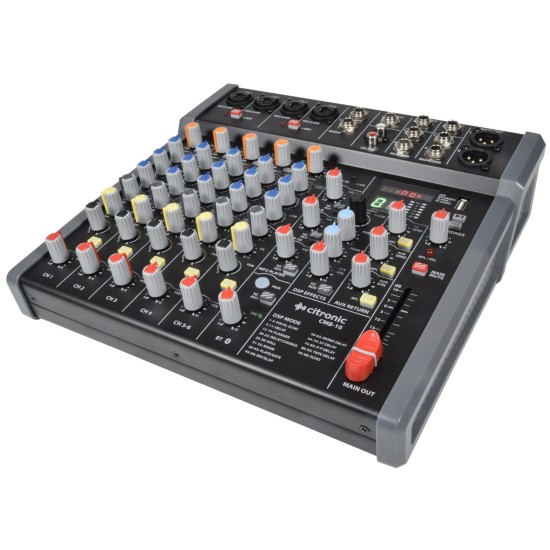 Console di Mixaggio CMB-10 con DSP, Lettore USB/PC/BT per Mixer Audio Professionale