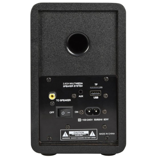 Coppia di Diffusori Attivi Bluetooth da Scaffale Neri - Suono Potente e Design Moderno