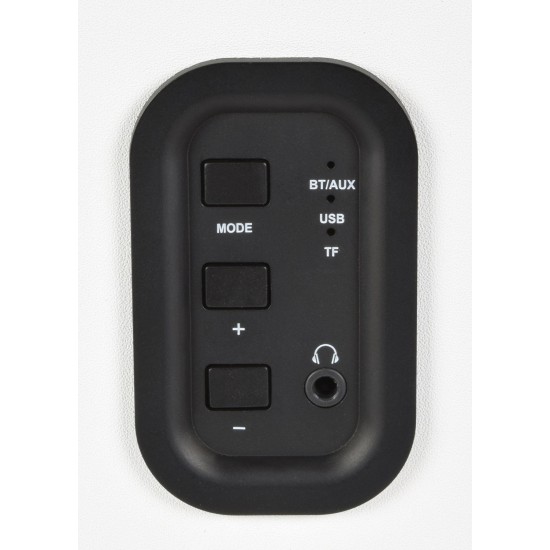 Coppia di Diffusori da Scaffale Bluetooth Attivi Bianchi con Design Moderno e Suono Potente