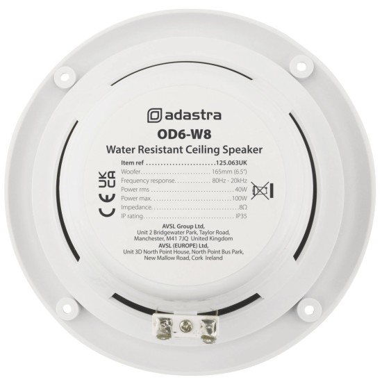 Coppia di Diffusori Resistenti all'Acqua 16.5cm, 100W, 8 Ohm, Bianchi