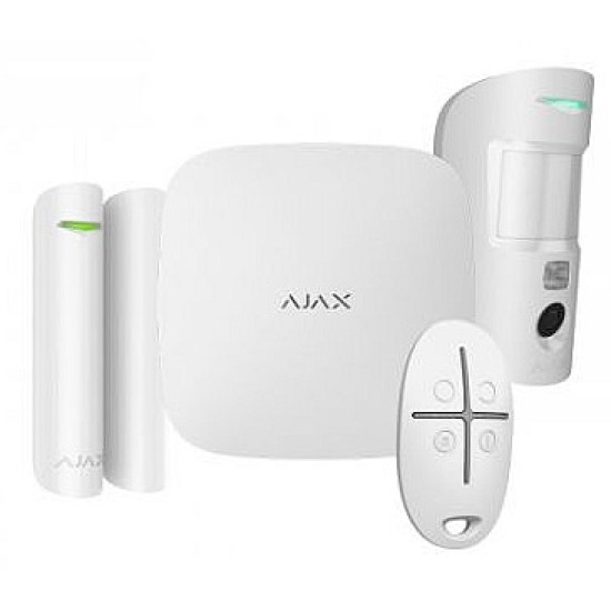 Ajax StarterKit Cam Plus HDR Bianco Wi-Fi 4G Ethernet - Allarme Wireless Avanzato