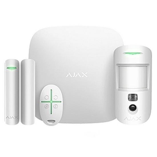 Ajax StarterKit Cam: Sistema di Allarme Smart con Videocamera - Bianco