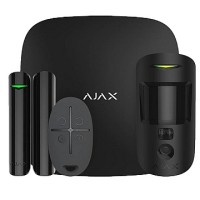 Ajax StarterKit Cam Plus Wireless Nero - Sistema di Allarme Avanzato