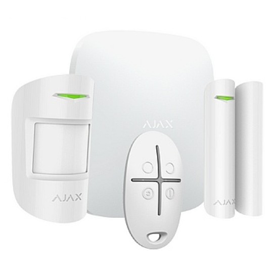 Ajax StarterKit 4G Bianco - Sistema di Allarme Intelligente con SIM Inclusa