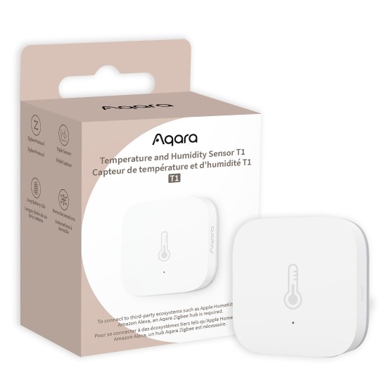 Aqara Sensore Temperatura e Umidità T1 Zigbee - Compatibile con Apple HomeKit, Alexa, Google