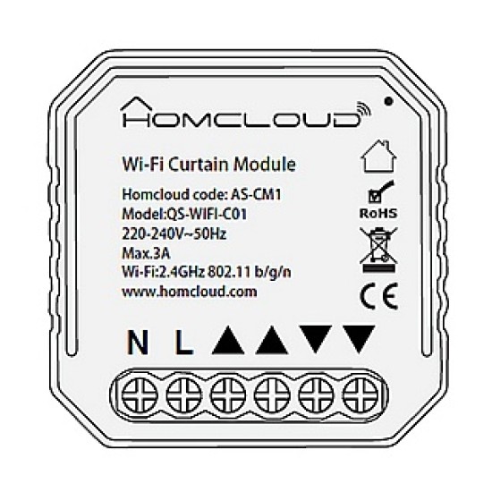 Modulo Tapparelle Wi-Fi da Incasso Homcloud - Controllo Smart per Smart Home
