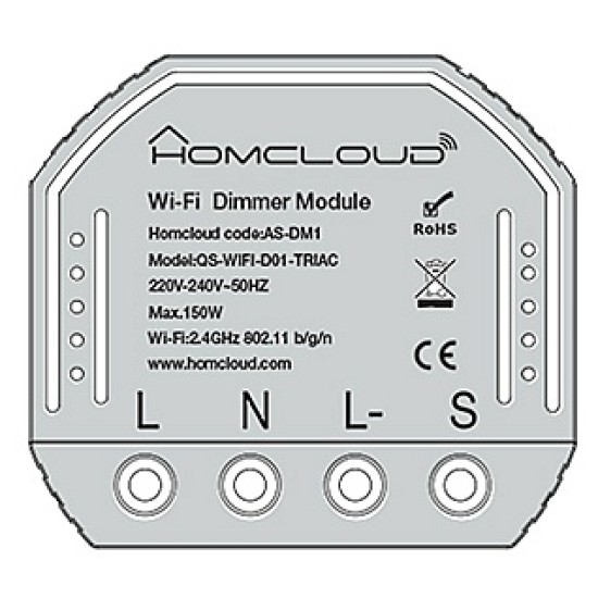 Modulo Dimmer Wi-Fi 1CH da Incasso Compatibile con Alexa e Google Home