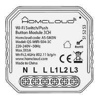 Modulo 3 Canali Pulsante/Interruttore Wi-Fi Smart da Incasso - Controlla Luci con App e Voce