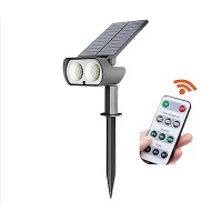 Faretto Solare LED 15W con Telecomando e Colore Regolabile - Nero