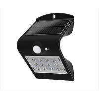 Lampada da Parete LED Solare senza Fili con Sensori 220lm - Lumix Space Nero