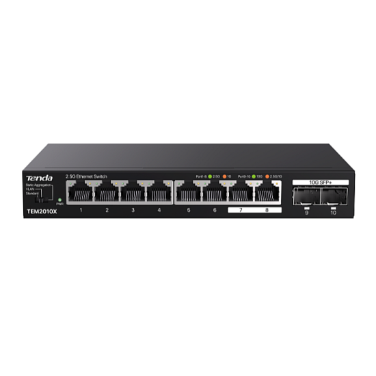 Switch Tenda TEM2010X con 8 Porte LAN 2.5 Gbps e 2 SFP+ 10 Gbps