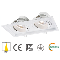 Fari ad Incasso Multipli LED 18W 3000K 1440lm - Angolo Regolabile e Design Bianco