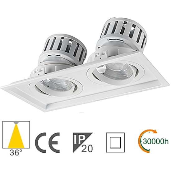Faro ad Incasso LED Multiplo NVC 48W 4000K IP20 - Bianco