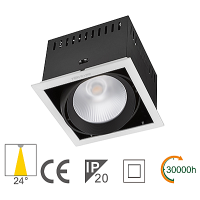 Faro a Incasso Multiplo LED 24W 3000K 2100lm CRI90 Angolo Regolabile - NVC