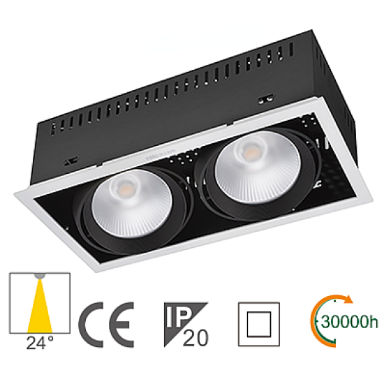 Fari ad Incasso LED Multipli 48W 4000K CRI90 Neri - NVC