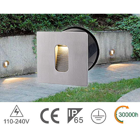 Segnapasso a Parete LED 4W 3000K IP65 in Alluminio - NVC