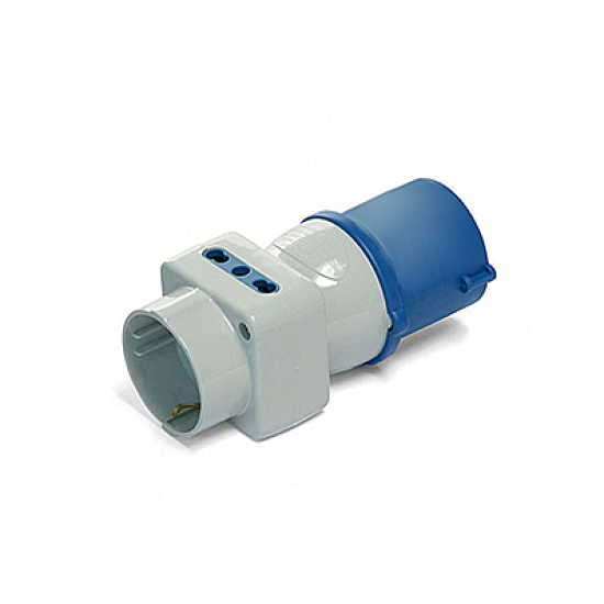 Adattatore Triplo CEE 16A 2P+T 220-250V IP44 White & Blue