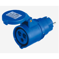 Adattatore Azzurro Presa Industriale Spina Schuko 16A IP44 - ProPart-El