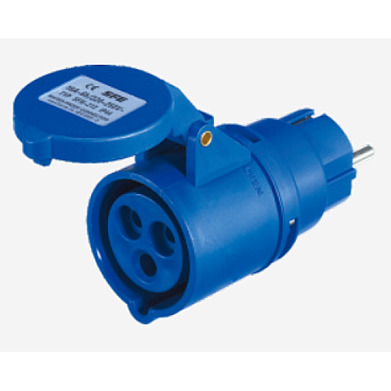 Adattatore Azzurro Presa Industriale Spina Schuko 16A IP44 - ProPart-El