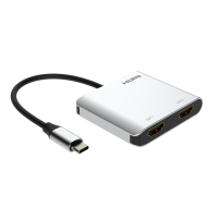 Adattatore USB-C a 2x HDMI 4K 60Hz HDR con USB 3.0/3.1/3.2 - Colore Grigio