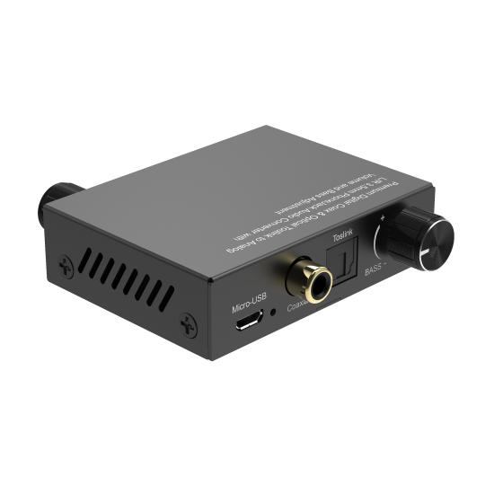 Convertitore Audio Digitale-Analogico ProPart-El: Volume e Bassi Regolabili, Nero