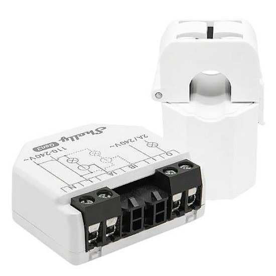 Shelly EM Gen3: Misuratore di Consumo Energetico Wi-Fi/BT con Pinza Amperometrica 50A