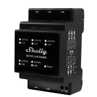 Shelly LAN Switch - Switch di rete Ethernet DIN con 5 Porte RJ45