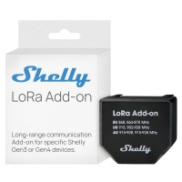 Shelly LoRa Add-on Nero: Modulo Connessione Radio 5KM per Automazione Smart Home