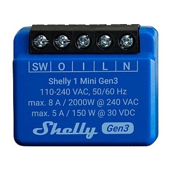 Shelly Mini 1 Gen3 - Relè Smart WiFi/BT per Automazione Domestica