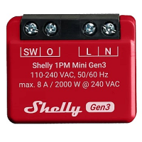 Shelly Mini 1PM Gen3: Relè WiFi e Bluetooth con Power Metering per Smart Home