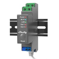 Shelly Pro 2 - Relè Smart Din 2 Canali Wi-Fi, LAN, BT per Automazione Domestica