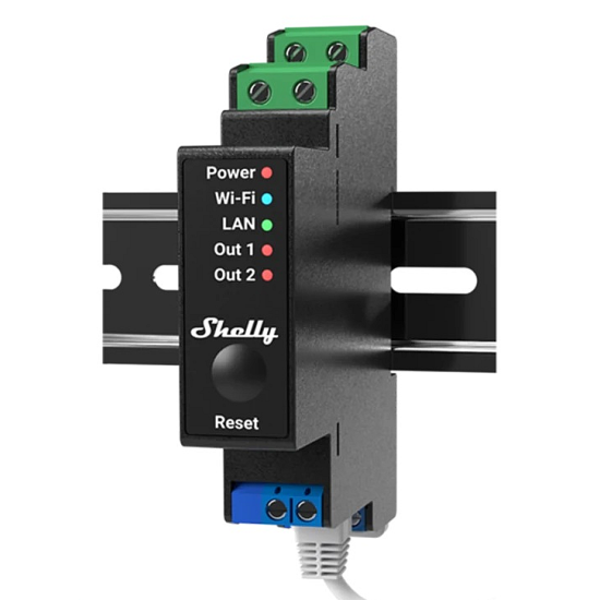 Shelly Pro 2PM - Relè Intelligente con Controllo Energetico WiFi/Bluetooth