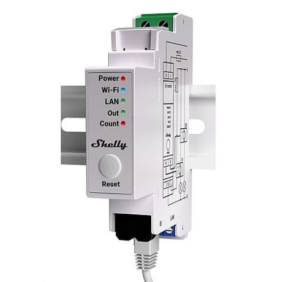 Shelly Pro EM 50A - Contatore di energia Wi-Fi e Bluetooth per automazione domestica