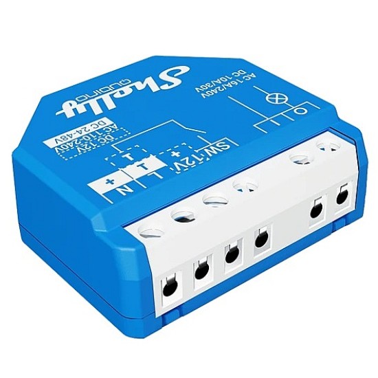 Shelly Qubino Wave 1 - Relè Intelligente Z-Wave 16A con Contatto Pulito e Colore Blu