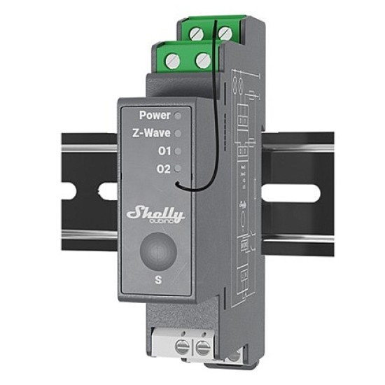 Shelly Wave Pro 2 - Switch Z-Wave DIN Professionale per Smart Home