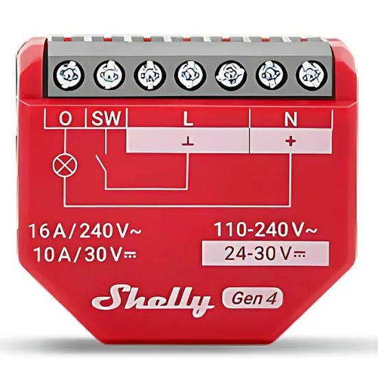 Shelly 1PM Gen4 Relè Intelligente WiFi/BT/Matter/Zigbee con Monitoraggio Consumi