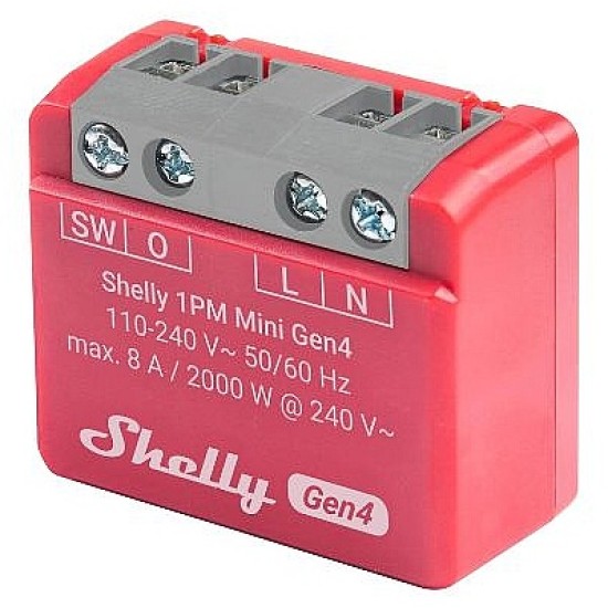 Shelly 1PM Mini Gen4: Relè Smart con Misurazione Consumi, WiFi/BT/Zigbee/Matter, 8A