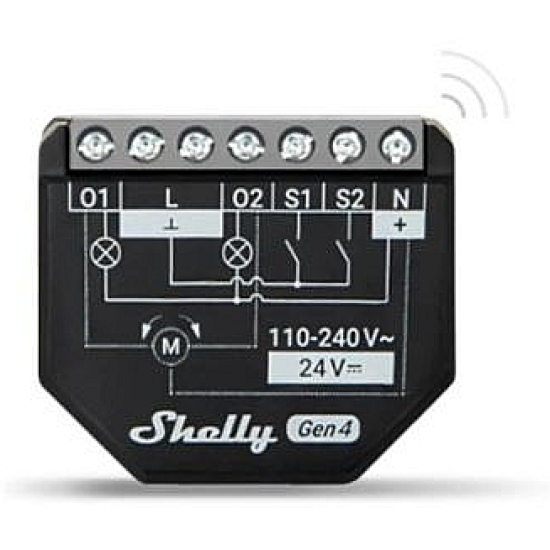 Shelly Plus 2PM Gen4 - Relè Intelligente per Tapparelle con Misurazione Consumi e Connettività Multiprotocollo