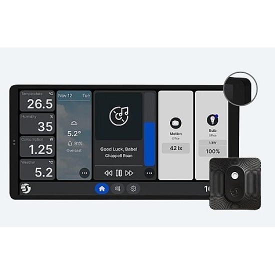 Shelly Wall Display X2 Nero con Sensore BLU H&T - Pannello Touchscreen Smart Home