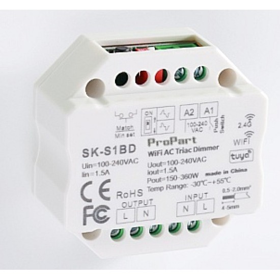 Modulo Smart Dimmer 220V AC Triac Wi-Fi + RF per Controllo Luci Remoto