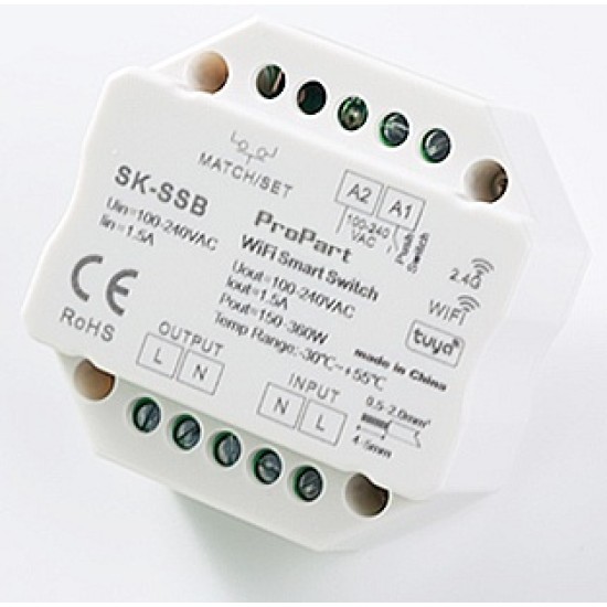 Modulo Smart Pulsante 220V AC 1CH 1.5A Wi-Fi RF 2.4G | Homcloud