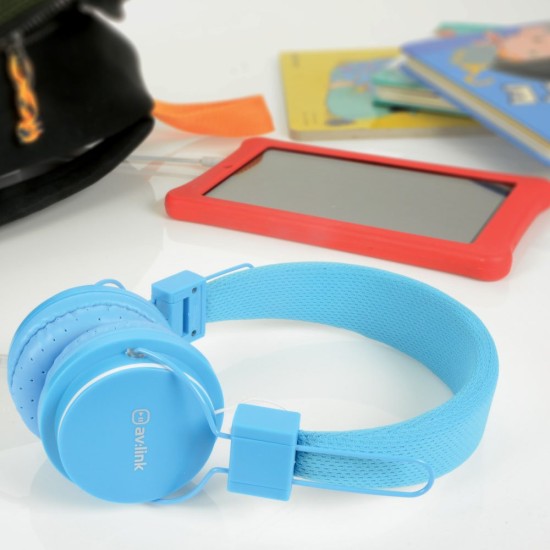 Cuffie per Bambini Blu con Microfono e Limitatore di Volume