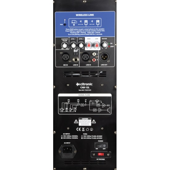 Diffusore Attivo CAB-12L BT Link 300W con Connessione Wireless e Amplificatore Digitale