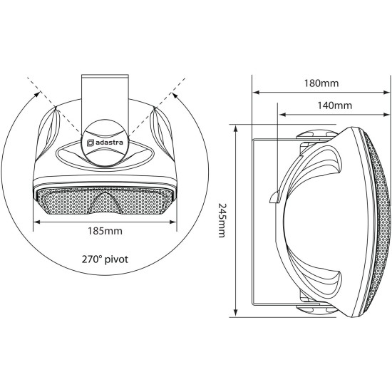 Diffusore Compatto FC5V-W 100V da 5.25 pollici, Bianco, per Esterni e Interni