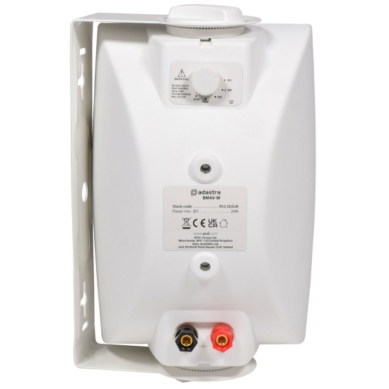 Diffusore da Parete BM4V Bianco per Sistemi PA e Musica di Sottofondo