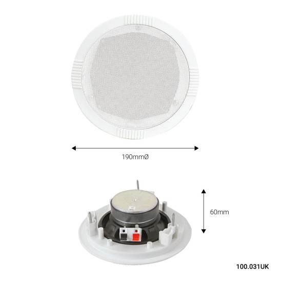 Diffusore da Soffitto 35W 5 Pollici con Griglia in Metallo per Audio Professionale