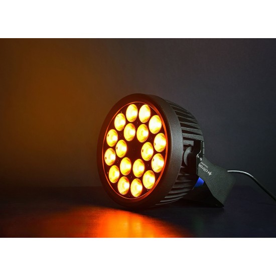 Faro LED 18 x 12W RGBWA+UV Silent PAR Can per Effetti Luce Silenziosi