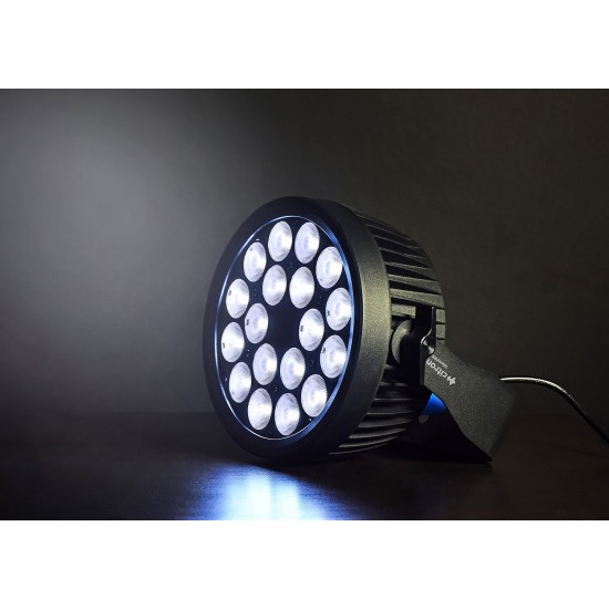 Faro LED 18 x 12W RGBWA+UV Silent PAR Can per Effetti Luce Silenziosi