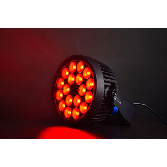 Faro LED 18 x 12W RGBWA+UV Silent PAR Can per Effetti Luce Silenziosi