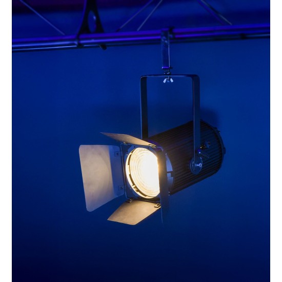 Faro LED Fresnel da Palco 100W con Zoom Regolabile e Luce Bianca Fredda/Calda